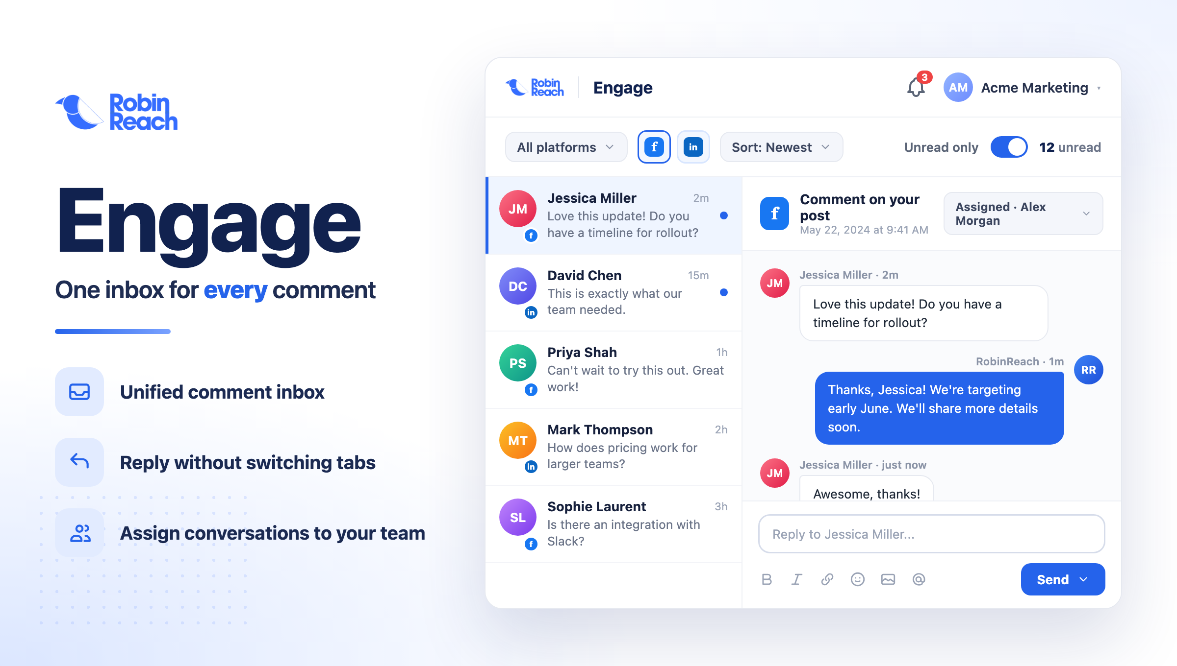 How RobinReach Engage Solves the Social Media Comment Management Problem